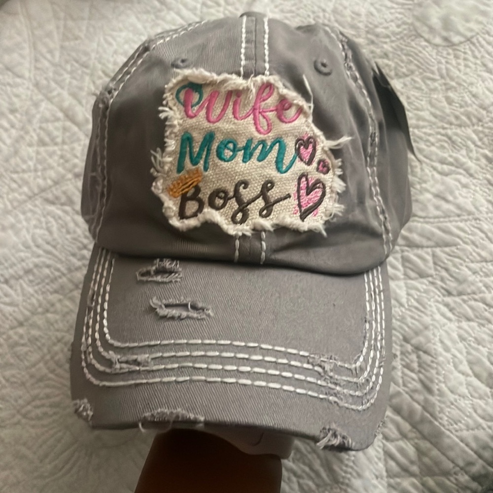 WIFE/MOM/BOSS WASHED VINTAGE BALL CAP